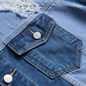 Veste en jean pour homme OEM 2025, vêtement décontracté, veste d'automne, veste en jean à boutons, veste en jean surdimensionnée pour homme, personnalisée - Product Image 3