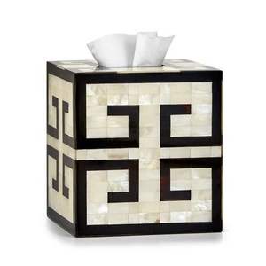 Boîte à mouchoirs en incrustation d'os avec motif géométrique - Product Image 3