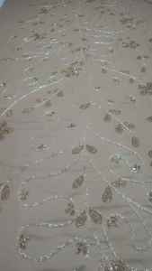 High Quality Beaded Embroidery Fabric for Party Style Evening <b>Dresses</b> for Beach Silhouette Made Linen Rayon Cashmere - Product Image 6