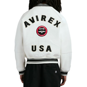 Chaqueta Bomber Avirex hecha a medida de calidad Premium Unisex más vendida 100% cuero de vaca logotipo frontal transpirable a prueba de viento para hombres - Product Image 5