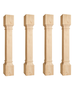 Armoires de cuisine en bois massif colonne de poteau d'îlot support de pieds décoratifs pour tables armoires d'îlots pieds en bois traditionnel sculpté - Product Image 2