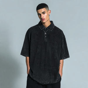 Camiseta Oversize con Lavado Ácido para Hombre, Estilo Urbano de Verano, Transpirable, de Secado Rápido, con Hombros Caídos - Product Image 6