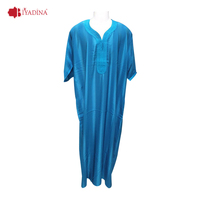 Gandoura marocaine traditionnelle pour hommes, avec bordure dorée, tissu brillant, Abaya Thobe, plusieurs couleurs, style luxe Dubaï, longue robe pour hommes.
