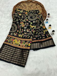 Sari original mismo borde con blusa Running Seda pura - Product Image 2