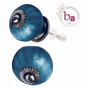 Boutons de porte de tiroir d'armoire en céramique sarcelle néon moderne pour salle de bain Villa salle de sport cuisine commode chambre salon extérieur entrepôt - Product Image 1