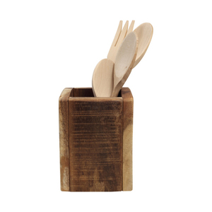 Farmhouse Rustic Kitchen Utensil Holder Wood Utensil Organizer Box Kitchen Utensil <b>Caddy</b> Fashionable Trending Design - Product Image 5