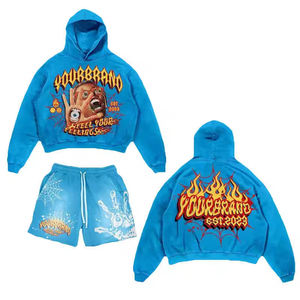 High Quality Tracksuit Set for <b>Men</b> Custom <b>Shorts</b> Sets for <b>Men</b> Two Piece Sportswear Hoodie <b>Shorts</b> Set <b>Men</b> - Product Image 6