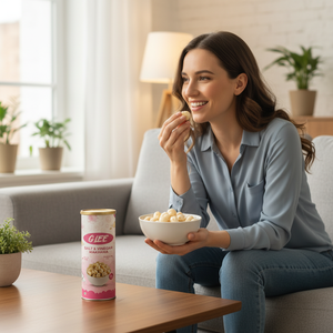 Makhana Tostada con Sabor a Sal y Vinagre en Lata Estilo Pringle, Snack Saludable, Crujiente y Ecológico de Glee Impex - Product Image 3