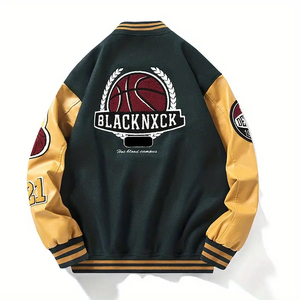 Vestes universitaires en toile d'hiver personnalisées originales, style varsity, taille plus, col montant, style streetwear - Product Image 2