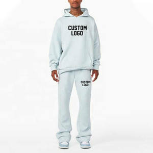 Jersey personalizado sudaderas con capucha de peso pesado joggers acampanados chándal unisex pantalones de chándal conjuntos chándal hombres trajes conjunto tira lateral cremallera - Product Image 1