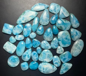 Larimar ธรรมชาติ cabochons รูปร่างผสมเรียบ Larimar มากหลวมอัญมณี Cabochon ลูกปัดสำหรับทำเครื่องประดับในราคาขายส่ง - Product Image 3