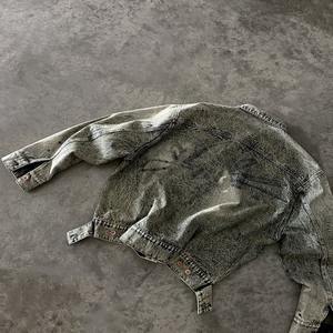 Chaqueta Vaquera de Mezclilla Personalizada de Alta Calidad para Hombre, Chaquetas Casuales de Algodón con Cierre, Chaquetas Vaqueras de Mezclilla de Talla Grande para Hombre - Product Image 2