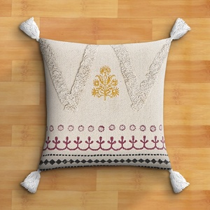Modern 100% Cotton <b>Cushion</b> <b>Covers</b> Pillows Beautiful Geometric <b>Floral</b> Hand Block Print Striped Festival Pattern for Home Decor - Product Image 3