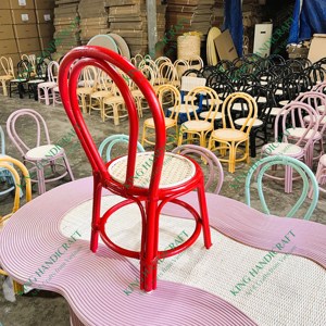 Chaises de fête pour enfants en rotin naturel vibrant sièges écologiques élégants pour intérieur extérieur cuisine chambre bébés enfants - Product Image 4