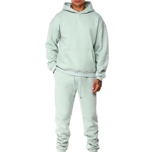 Tenue de jogging unisexe en molleton de coton de coupe normale ensemble sweat-shirt et pantalon d'hiver avec logo personnalisé - Product Image 1