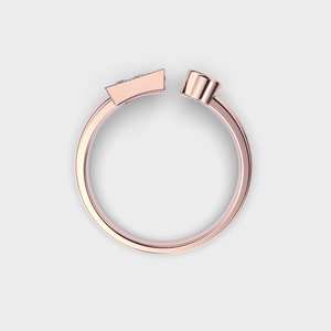 Toi Et Moi Bague de fiançailles plaquée argent trillion et coupe ronde Lab Grown Diamond Bezel Set Open Band Wedding Ring - Product Image 6