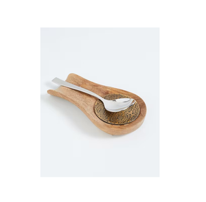 Wood Spoon Rest and <b>Utensil</b> <b>Organizer</b> Holds Cooking Spatulas and Spoons 2 Compartment <b>Utensil</b> Design Piece - Product Image 6