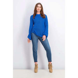Maglione Vintage da Donna con Maniche a Palloncino e Arricciature, Blu, Taglia L - Resistente alle Intemperie per la Stagione Autunnale - Product Image 3