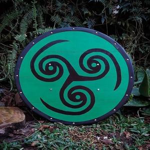 Escudo Vikingo JEXMOO Hecho a Mano de 24 Pulgadas, de Madera y Acero con Alto Contenido de Carbono, Diseño de Copa Central, con Soporte Compatible y Personalizable - Product Image 4