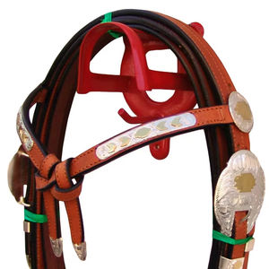 Ensemble de collier de poitrine de tête de nouage en cuir véritable de qualité supérieure avec produit équestre perlé - Product Image 1