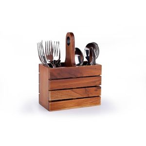 Porta Cucharas de Madera Natural de Lujo para Cocina con Acabado Brillante para un Aspecto Auténtico, Base Resistente a un Precio Accesible - Product Image 2