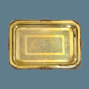 Plateau de service rectangulaire en laiton - Artisanat exquis pour un service élégant - Product Image 2