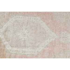 พรมตุรกีวินเทจ ขนาดเล็ก 1.8x3.1 ฟุต (54x93 ซม.) พรมขนสัตว์สีขาวล้วน - Product Image 4