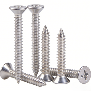 Tornillo autorroscante de cabeza plana de acero inoxidable, tamaños surtidos # 8 - Product Image 1