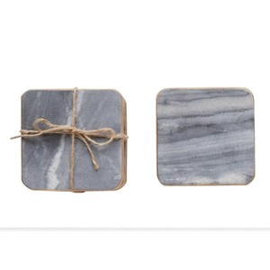 แผ่นรองแก้วน้ำชาทรงกลม วัสดุหินอ่อน โครงเหล็ก สีขาว ดีไซน์หรูหรา ตกแต่งบ้านอย่างมีสไตล์ - Product Image 2