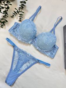 Conjunto de Ropa Interior Femenina al por Mayor Hecho en Turquía, Colección de Sujetador y Braguita de Encaje Personalizable opt171 - Product Image 5
