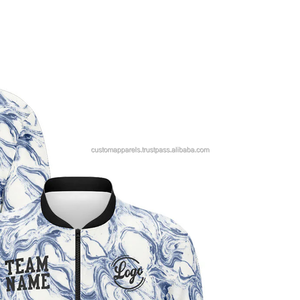 Veste universitaire personnalisée Galaxy Glow, col montant, broderie décorative, logo frontal, style streetwear cosmique, 100% laine respirante - Product Image 4