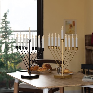 Menorá de Nueve Brazos Chabad Judaica, Candelabro de Hanukkah, Decoración Religiosa de Metal para Celebraciones de Hanukkah - Product Image 5