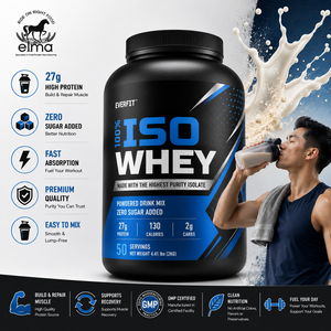 EVERFIT Isolat de protéines de lactosérum WPI en poudre 2KG 25g de protéines Sans sucre ajouté Halal OEM Marque privée Croissance musculaire Nutrition sportive - Product Image 1