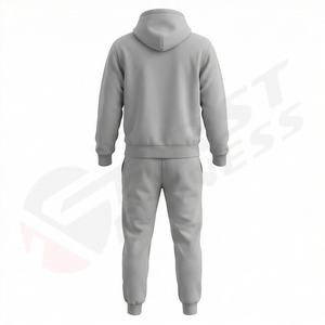 ชุดเซ็ตสองชิ้นลำลองสำหรับผู้ชาย ฤดูใบไม้ร่วง ฤดูหนาว เสื้อฮู้ดผ้าฟลีซระบายอากาศทรงหลวม กางเกงขายาว พิมพ์ลาย พร้อมหมวกและเสื้อคลุม  รับสกรีนโลโก้ - Product Image 2