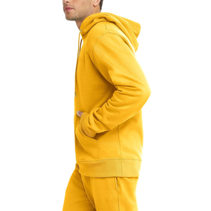 2024 Latest Design Casual Wear Oversize Hoodies for Men Best Quality <b>Yellow</b> <b>Fabric</b> with Print Pattern Hooded Collar for Winter - Product Image 5
