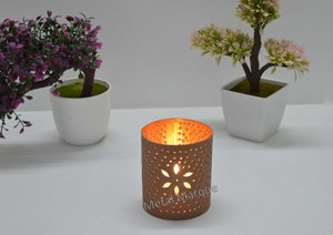 Bougeoir votif perforé créatif chaud avec décoration à effet d'ombre fait à la main petit blanc T lumière bougeoirs lanternes - Product Image 6