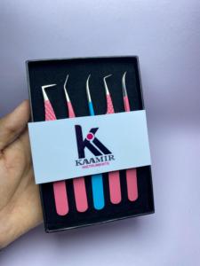 Professionnel 5pcs Rose En Acier Inoxydable Extension De Cils Pince À Épiler Ensemble OEM ODM En Gros avec Différents Conseils Kit - Product Image 5