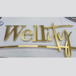 Segno di metallo in acciaio inossidabile con <span class=keywords><strong>taglio</strong></span> <span class=keywords><strong>Laser</strong></span> in acciaio inossidabile personalizzato con lettere Logo aziendale segno di segno in metallo con nomi in metallo - Product Image 2