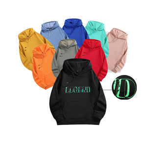 Classique 400GSM coton lourd unisexe automne sweats à capuche brodés respectueux de l'environnement surdimensionné vêtements confortables - Product Image 1