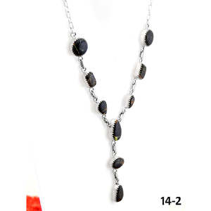 Collier religieux classique du Sud-Ouest, fait main, en argent sterling noir, avec perles d'agate et perles, motif goutte d'eau et ancre, cadeau religieux - Product Image 3