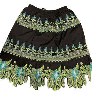 Jupe courte brodée hippie pour femmes avec cordon de serrage, style hawaïen, tenue de danse du ventre traditionnelle, jupe brodée Pohnpei - Product Image 3