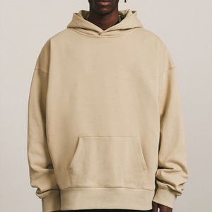 100% coton personnalisé polaire sweats à capuche en vrac pour hommes poids lourd surdimensionné français éponge unisexe Boxy Hoodie fabricants blanc - Product Image 2