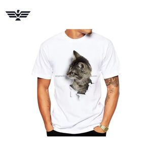 Custom 3D for Graphic Front Logo Knitted White Cotton <b>Funny</b> Tee for Men Unisex Casual Wear - Product Image 2
