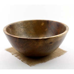 Bol en bois artisanal, bol de service unique en bois tourné, bois dur naturel rustique, pièce maîtresse décorative, vaisselle écologique - Product Image 3