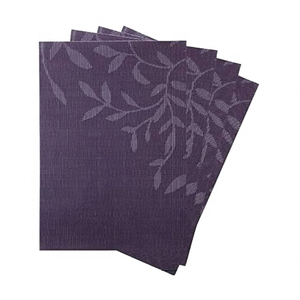 Purple Sustainable Leaves Dining <b>Table</b> Mat Jute Placemat 35x50cm ISO Certified Natural Fiber India Export Suitable Product - Product Image 1