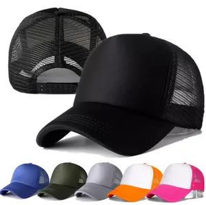100% coton casquette de camionneur unisexe décontracté Style sportif Baseball Snapback chapeau avec maille dos noir Basecap tissu caractéristique commune - Product Image 1