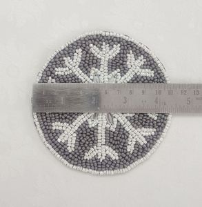 Posavasos con cuentas hechos a mano-Posavasos bohemios con respaldo de poliéster (4x4 pulgadas) - Product Image 1