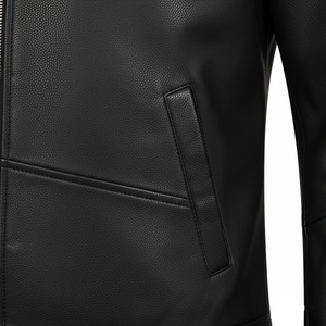 Veste en cuir pour motard pour homme avec fermeture éclair de haute qualité pour les vestes de moto - Product Image 4