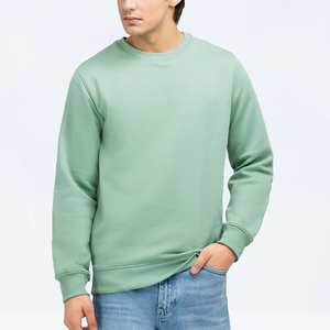 Custom Men's Crew Neck Embroidery Sweatshirt with Pocket 100% Cotton <b>Fleece</b> Autumn <b>Black</b> Hoodie - Product Image 1