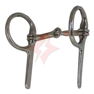 Mini embout de conduite de cheval en cuivre sur mesure mèche à anneau lâche en acier inoxydable rembourré doux allemand argent Fit chevaux culottes - Product Image 1